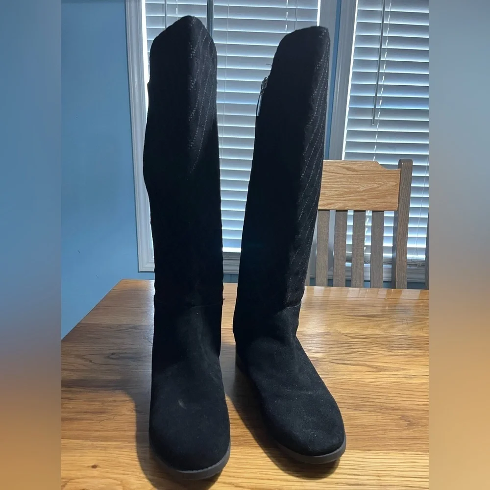 Lane Bryant Lina Suede Stretch Riding Boots | Black | Women’s 9W